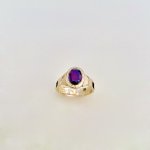 Hallmarked 18ct. Amethyst Mourning Ring. Circa 1867 - 1868. 