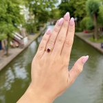 Hallmarked 18ct. Amethyst Mourning Ring. Circa 1867 - 1868. 