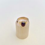 Hallmarked 18ct. Amethyst Mourning Ring. Circa 1867 - 1868. 