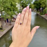 Hallmarked 18ct. Amethyst Mourning Ring. Circa 1867 - 1868. 