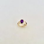 Hallmarked 18ct. Amethyst Mourning Ring. Circa 1867 - 1868. 