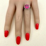 9ct. Solid Gold Red Stone Ring / Star shape.