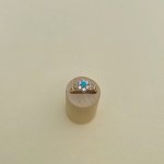 9ct. Gold Turquoise CZ Ring.