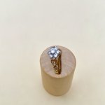 9ct. Solid Gold Daisy CZ Ring / Hearts to Shoulders.