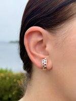 9ct Gold Ruby &amp; Diamond Earrings.