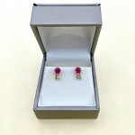 Ruby &amp; Diamond Gold Stud Earrings.