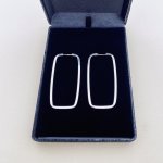 Silver Rectangular Hoop Earrings.
