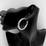 Silver Large Circular Hoop Earrings.