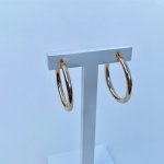 9ct. Yellow Gold small / slim Hoop Earrings.