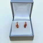 Designer 9ct. Rose Gold Leaf Stud Earrings.