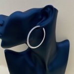 Large Silver Hoop Earrings / frosted finish.