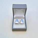 Silver Triangular Earrings.