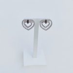 Elegant heart shaped cz earrings.