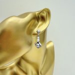 Silver Drop Pearl Earrings.