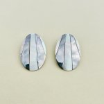 Vintage Large Oval Mother-of-Pearl Earrings.