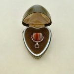 Vintage 9ct. Gold Agate Swivel Fob / Seal Pendant.