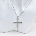 Sterling silver cross / crystals.