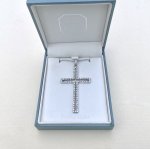 Sterling silver cross / crystals.