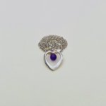 Sterling silver heart pendant / purple gemstone.