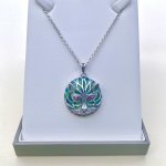 Distinctive Silver Plique-à-Jour Cat Pendant.