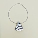 Vintage Silver Triangular Pendant on Collerette Necklace.