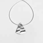 Vintage Silver Triangular Pendant on Collerette Necklace.