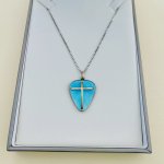 Norwegian Silver &amp; Blue Enamel Cross Pendant.