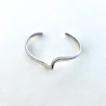 Contemporary Silver Wave Bangle.