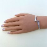 Contemporary Silver Wave Bangle.