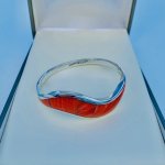 Handcrafted Silver &amp; Enamel Bangle.