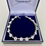 Hallmarked silver CZ Bracelet.