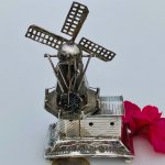 Miniature silver model of windmill. Dutch circa 1909.