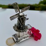 Miniature silver model of windmill. Dutch circa 1909.