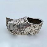 Miniature silver model of Dutch clog. Circa 1910.