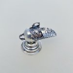 Miniature Antique Silver Model of Coal Scuttle.