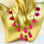 Vintage Raspberry Necklace &amp; Earrings.