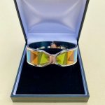 Colourful Enamel Bangle, stamped Frey Wille.