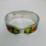 Colourful Enamel Bangle, stamped Frey Wille.