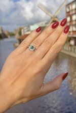 Platinum Emerald &amp; Diamond Set Ring.