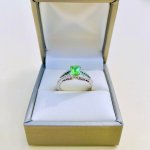 18ct. Gold Tsavorite &amp; Diamond Ring.