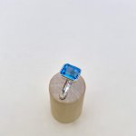 Bespoke Silver Rectangular Topaz Ring.