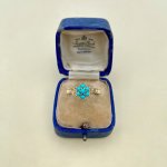 Antique 9ct. Gold Turquoise Cluster Ring.