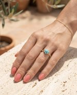 Antique 9ct. Gold Turquoise Cluster Ring.