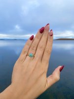 Antique 9ct. Gold Turquoise Cluster Ring.