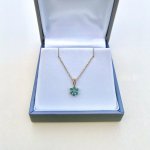 9ct. Gold Emerald &amp; Diamond Pendant.