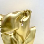 9ct. Gold Earrings with Cultured Pearl / Figure-of-8.