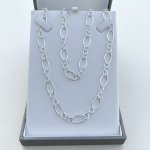 Long Silver Chain with Large Oval Links.