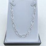 Long Silver Chain with Large Oval Links.