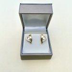 9ct. Gold Earrings with Cubic Zirconia to Centre.