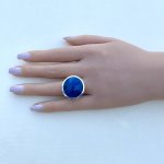 Vintage Silver Lapis Lazuli Statement Ring.